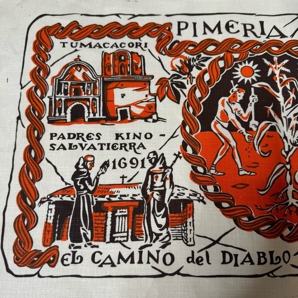 Harwood Steiger Pimeria Alta Linen Towel Vintage - Picture 2 of 9